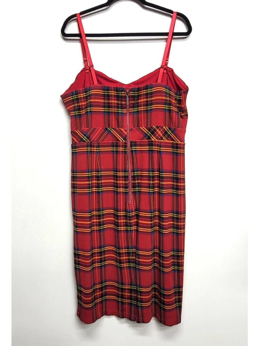 Torrid Betsey Johnson Red Tartan Plaid Ponte Dress 20 - Picture 7 of 12